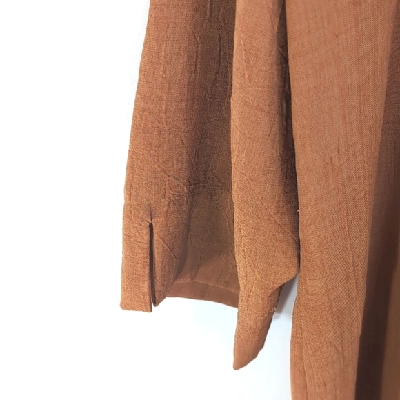 Napa Valley Light Rust Button Up 3/4 Sleeve Blouse Size Large Petite - Picture 7 of 9